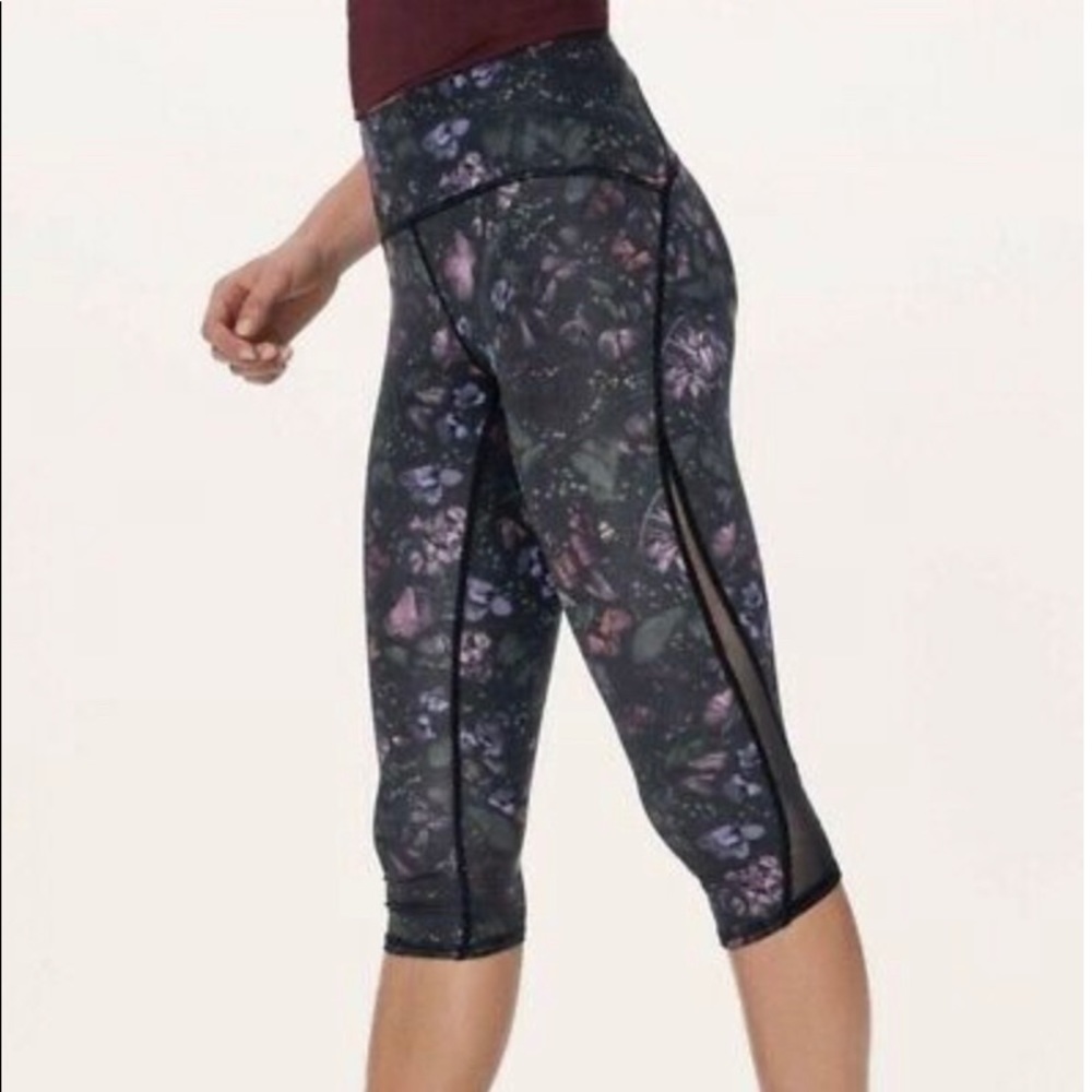 Lululemon Floral Train Times Crop Tights Flourish